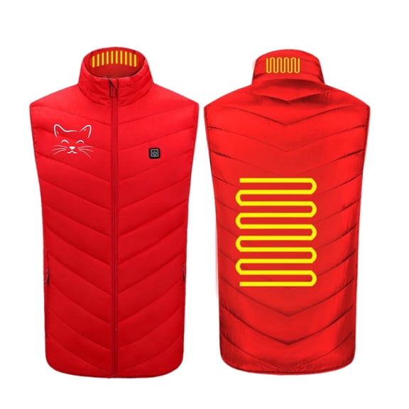 ZACPNCV Heated Vest for Men And Women Plus Size Heated Coat 2 Heating Heated Jacket Winter Heating Coat Red