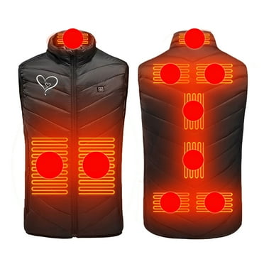 Meresysid Heated Vest for Men And Women Plus Size Heated Coat 9 Heating Heated Jacket Winter Heating Coat Black