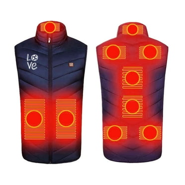 ZACPNCV Heated Vest for Men And Women Plus Size Heated Coat 9 Heating Heated Jacket Winter Heating Coat Blue