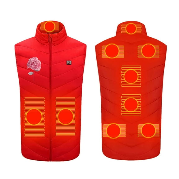 ZACPNCV Heated Vest for Men And Women Plus Size Heated Coat 9 Heating Heated Jacket Winter Heating Coat Red