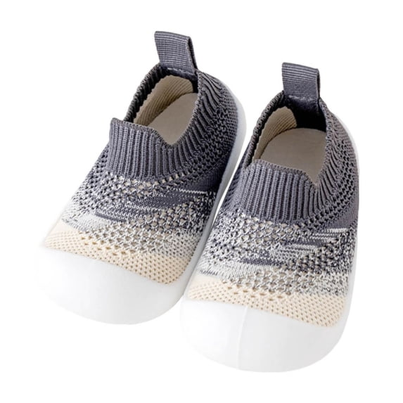 Meresysid Infant Kids Newborn Toddler Baby Spring New Baby Knit Indoor Floor Shoes Non-slip Breathable Sweat Shoes Black