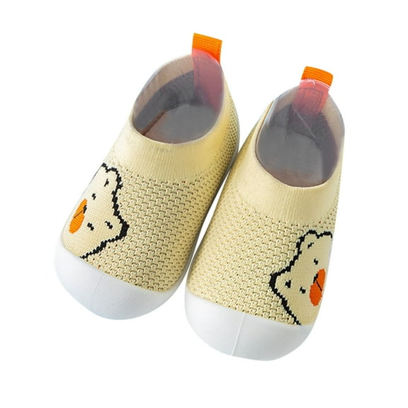 Meresysid Infant Kids Newborn Toddler Baby Spring New Baby Knit Indoor Floor Shoes Non-slip Breathable Sweat Shoes Yellow