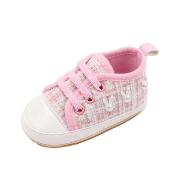 Meresysid Infant Kids Newborn Toddler Baby Summer New Pearl Cute Wear Non-slip Breathable Sweat Baby Sports Soft Soled Shoes Pink