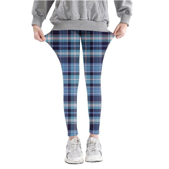 Meresysid Infant Kids Toddler Girls Lattice Printed Pants High Waist Stretchy Soft Tights Kids Summer Leggings For School Wearing Blue