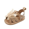 thumbnail image 1 of ZACPNCV Infant Newborn Sandals Summer Casual Breathable Cute Rubble Soles Non-slip Soft Soles Sandals Brown 0-6 Months, 1 of 8