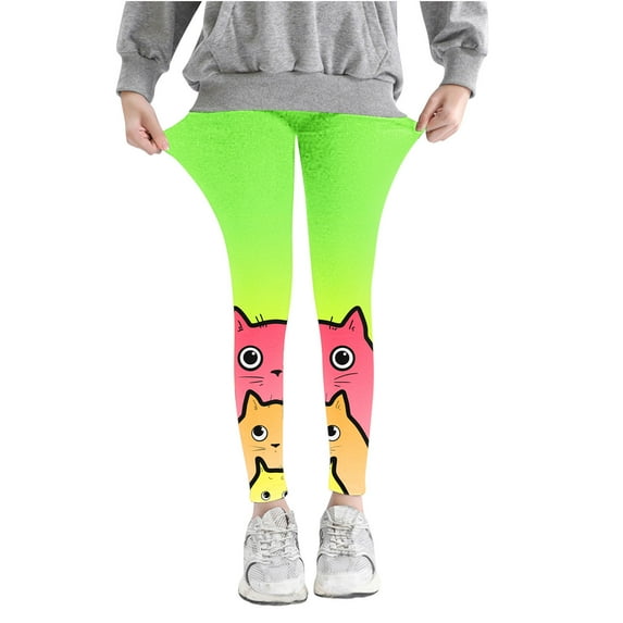 Meresysid Infant Toddler Kids Girls Printed Pants High Waist Stretchy Soft Tights Kids Summer Leggings For School Wearing Multicolor