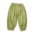 thumbnail image 1 of ZACPNCV Kids Breathable Ice Silk Quick-Dry Pants with Elastic Waist Solid Color Long Pants Skin-Friendly for Active Girls Green 4-5 Years, 1 of 6