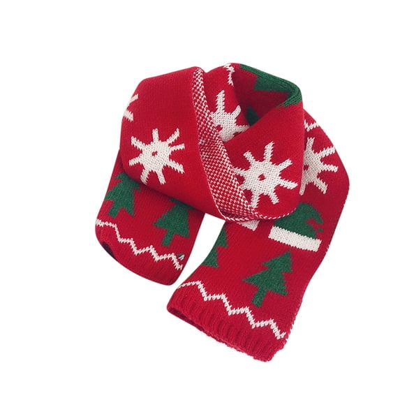 ZACPNCV Kids Christmas Boys And Girls Scarves Cute Thick And Warm Scarves Red