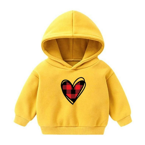 Meresysid Kids Clothes Unisex Cotton Crew Neck Solid Colo Hoodie Tops Little Boys Girls Spring Autumn Print Long Sleeve Casual Basic Going Out Tops Yellow 6 Years
