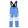 thumbnail image 1 of ZACPNCV Kids Snow Ski Bib Pants Winter Waterproof Warm Insulated Snowboard Pants for Boys Girls Blue 8-10 Years, 1 of 9