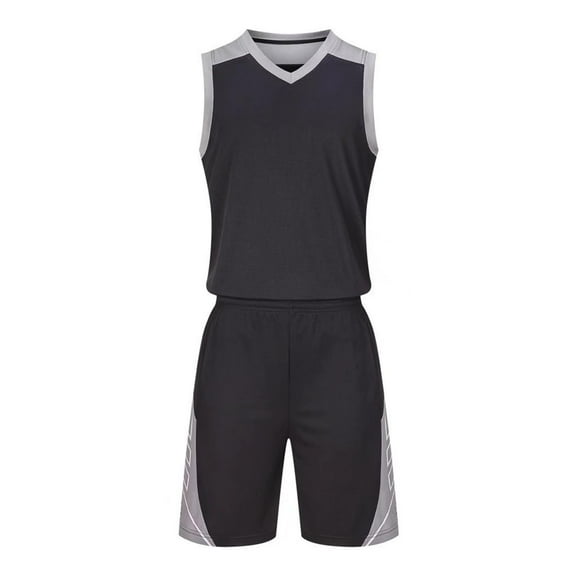 ZACPNCV Kids Sports Shorts Sets Boys Jerseys Tracksuit 2 Piece Basketball Performance Tank Top and Mesh Shorts Set Black 13-14 Years