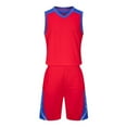 thumbnail image 1 of ZACPNCV Kids Sports Shorts Sets Boys Jerseys Tracksuit 2 Piece Basketball Performance Tank Top and Mesh Shorts Set Red 13-14 Years, 1 of 8
