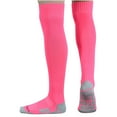 thumbnail image 1 of ZACPNCV Kids Sports Socks Solid Color Football Socks High Tube Knee High Socks Pink 8-13 Years, 1 of 3