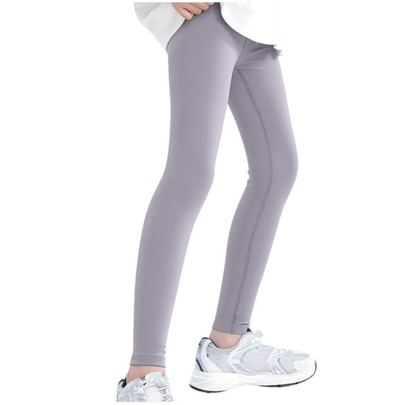 ZACPNCV Kids Teen Boys Girls Yoga Pants Football Compression Sports Running Stretch Pants Baseball Leggings Athletic Tights Solid Color High Waist Leggings Gray 10-11 Years