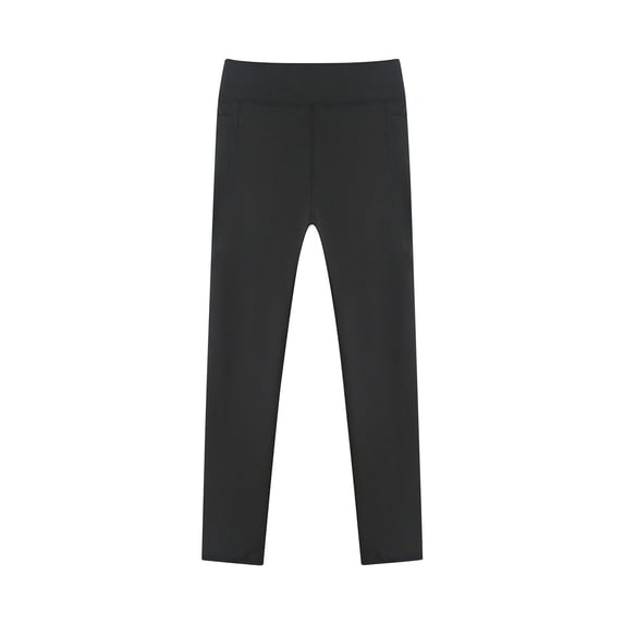 ZACPNCV Kids Teen Toddler Girls Yoga Pants Football Compression Sports Running Stretch Pants Baseball Leggings Athletic Tights Solid Color Elastic Waist Leggings with Pockets Black 4-5 Years