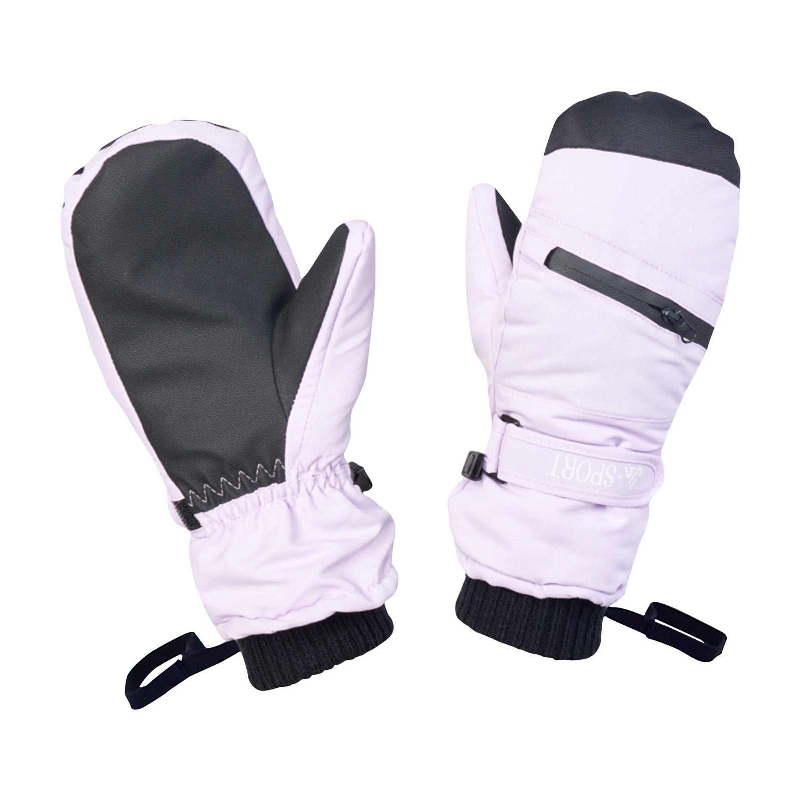 ZACPNCV Kids Waterproof Gloves Winter Warm Fleece Lined Snow Gloves Boys Girls Ski Gloves Purple Free Size
