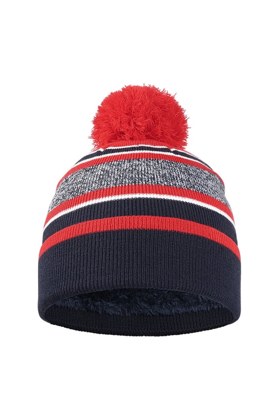 Meresysid Kids Winter Plush Hat Warm Knit Hairball Thick Ski Head Cap For Girls Boys Red