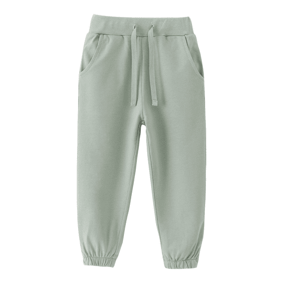 ZACPNCV Little Boys Girls Sweatpants Solid Color Jogger Pants Elastic Waist Sanitary Pants Casual Long Pants Green 6-7 Years