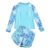 thumbnail image 1 of ZACPNCV Little Girls Swimsuits Two Pieces Swimwears Rash Guard Set Long Sleeve UPF50 and Bathing Suit for Beach Sky Blue 4-5 Years, 1 of 4