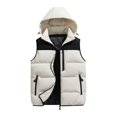 thumbnail image 1 of ZACPNCV Men Winter Thicken Cotton Sleeveless Coat Warm Detachable Outwear Waistcoat Hooded Vest Jacket Khaki, 1 of 6