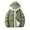 thumbnail image 1 of ZACPNCV Men's Stitching Drawstring Hooded Slim Fashion Jacket Coat Outwear Olive Green, 1 of 9