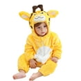 thumbnail image 1 of Meresysid Newborn Boys Girls Cute Romper Long Sleeve Hooded Jumpsuit Cute Flannel Clothes Yellow, 1 of 8