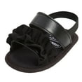 thumbnail image 1 of ZACPNCV Newborn Infant Shoes Summer Rose Baby Walking Flat Soft Soled Sandals Black 6-9 Months, 1 of 4
