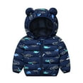 thumbnail image 1 of Meresysid Newborn Kids Baby Girls Boys Long Sleeve Infant Clothes Winter Coats Toddler Puffer Down Jacket Bear Hoods Outerwear Cute Outfits Navy, 1 of 5