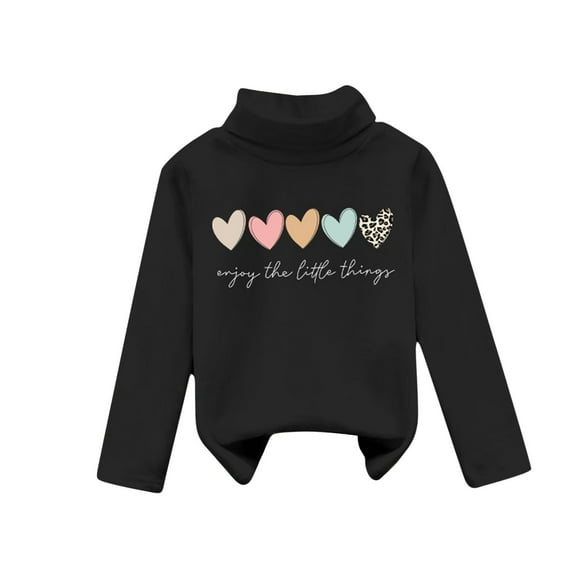 ZACPNCV Sweatshirt for Girls Hoodie Small And Medium-sized With Plush And Thick High Neck Hoodie Fashionable Top Black