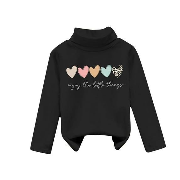 ZACPNCV Sweatshirt for Girls Hoodie Small And Medium-sized With Plush And Thick High Neck Hoodie Fashionable Top Black