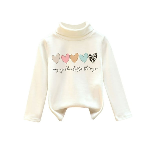 ZACPNCV Sweatshirt for Girls Hoodie Small And Medium-sized With Plush And Thick High Neck Hoodie Fashionable Top White