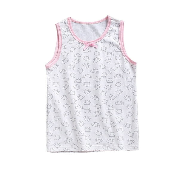 ZACPNCV Tank Top for Girls Summer Crewneck Tank Top Animals Prints Undershirts Underwear White 3-4 Years