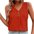 thumbnail image 1 of Meresysid Tank Tops For Women 2024 Summer Casual Fashion V-Neck Button Sleeveless Vest Orange, 1 of 7