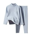thumbnail image 1 of ZACPNCV Thermal Underwear for Kids Toddler Winter Base Layer Long Johns Sets for Girls Boys Light Blue 2-4 Years, 1 of 3