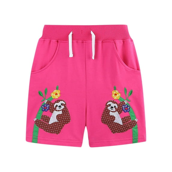 ZACPNCV Toddler Baby Boy Shorts Animals Printed Lightweight Cotton Shorts for Kids Boys Summer Elastic Waist Short Pants Hot Pink 5-6 Years