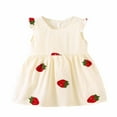 thumbnail image 1 of ZACPNCV Toddler Baby Girls Summer Outfit Puff Sleeve Flower Party Dress Smocked Baby Girl Clothes Beige 18-24 Months, 1 of 4