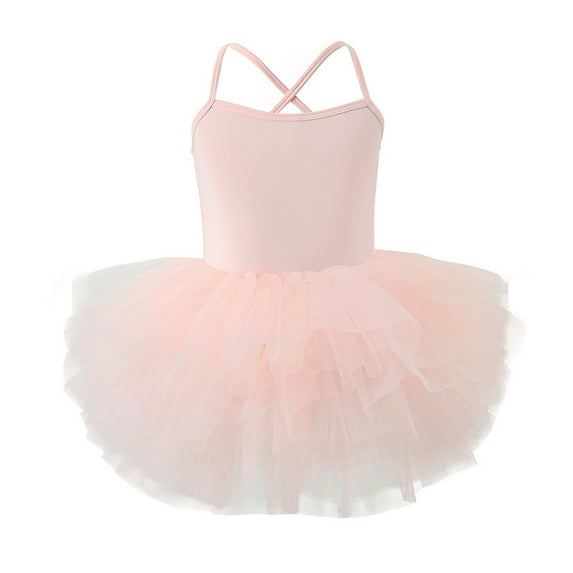 ZACPNCV Toddler Ballet Leotard for Girls Dance Skirt Camisole Ballerina Dress Outfit Nude Pink 5-6 Years