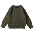thumbnail image 1 of Meresysid Toddler Boys And Girls Boys And Girls Solid Color Sweater Pullover Knitted Sweater Candy Base Sweater Olive&nbsp;Green, 1 of 3