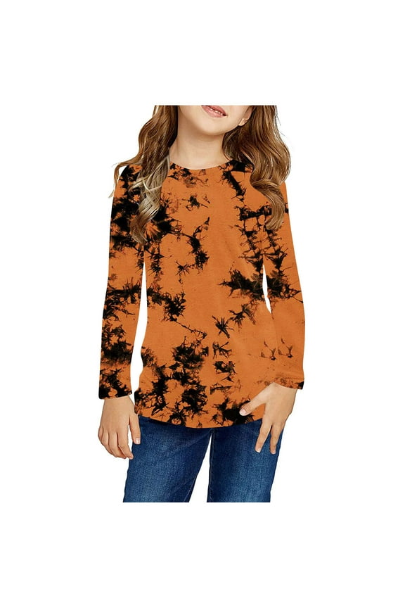 Toddler Boys Girls Halloween Pumpkin Face Sweatshirt Long SLeeve Kids Tops Orange