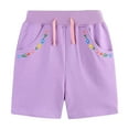 thumbnail image 1 of ZACPNCV Toddler Boys Knit Shorts Baby Summer Cotton Pull-on Active Jogger Shorts Flower Printed Elastic Waist Shorts with Pockets Purple 6-7 Years, 1 of 6