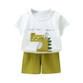thumbnail image 1 of ZACPNCV Toddler Boys Sets T-Shirts and Shorts 2PC Dinosaur Printed Short Sets Summer Clothes Outfits Multicolor 7-8 Years, 1 of 3