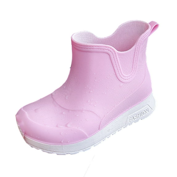 ZACPNCV Toddler Boys Shoes Rain Boots Water Boots Children Unisex Rain Shoes Soft Shoes Rubble Boots Non Slip Pink 27