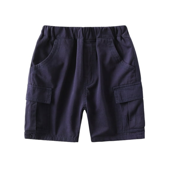 ZACPNCV Toddler Boys Shorts Baby Summer Pull on Active Jogger Multiple Piece Packing Shorts with Pockets Navy 8-9 Years