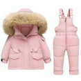 thumbnail image 1 of Meresysid Toddler Boys Snowsuit Girls Snow Pant And Jacket bib Winter Kids Clothes Coat Pink, 1 of 7