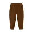 thumbnail image 1 of ZACPNCV Toddler Boys and Girls Elastic Sweatpants Jogger Pants Solid Color Casual Sweatpants Brown 6-7 Years, 1 of 4