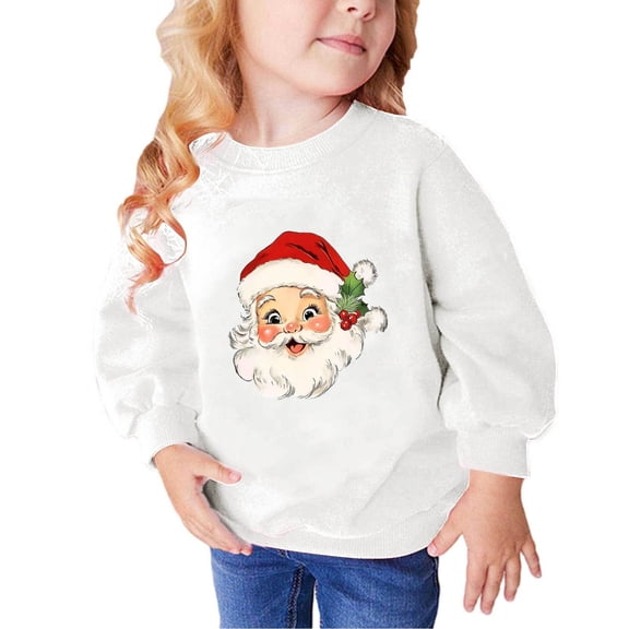 ZACPNCV Toddler Girl Boy Sweatshirt Long Sleeve Winter Christmas Letter Print Sweatshirt Winter Clothes Xmas Gifts White 7-8 Years