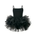 thumbnail image 1 of ZACPNCV Toddler Girls Ballet Dance Leotards Skirt Sparkly Ballerina Ballet Outfit Dresses Camisole Black 3-4 Years, 1 of 3