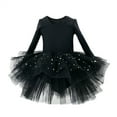 thumbnail image 1 of ZACPNCV Toddler Girls Ballet Tutu Dresses Long Sleeve Sequin Tulle Ballerina Outfits Dance Leotards Black 3-4 Years, 1 of 3
