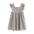 thumbnail image 1 of ZACPNCV Toddler Girls Corduroy Ruffle Sleeveless Dress Tutu Dress Baby Girls Summer Princess Dresses Gray 9-10 Years, 1 of 4