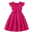thumbnail image 1 of ZACPNCV Toddler Girls Tutu Dresses Party Formal Birthday Summer Puff Short Sleeve Tulle Little Girls Dress Hot Pink 3-4 Years, 1 of 9
